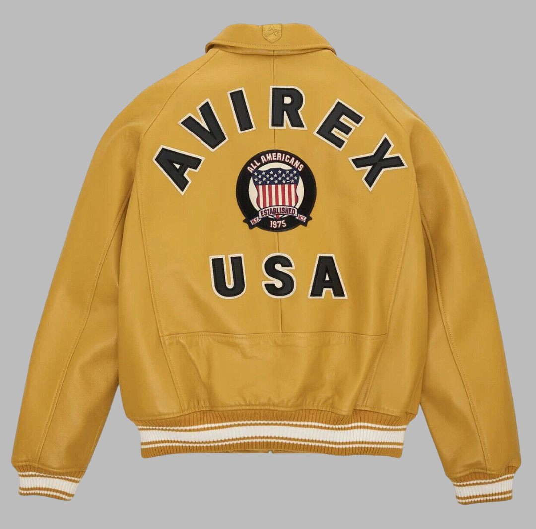 New Men Avirex Genuin Leather Bomber Jacket Iconic USA Design Personalized Gift