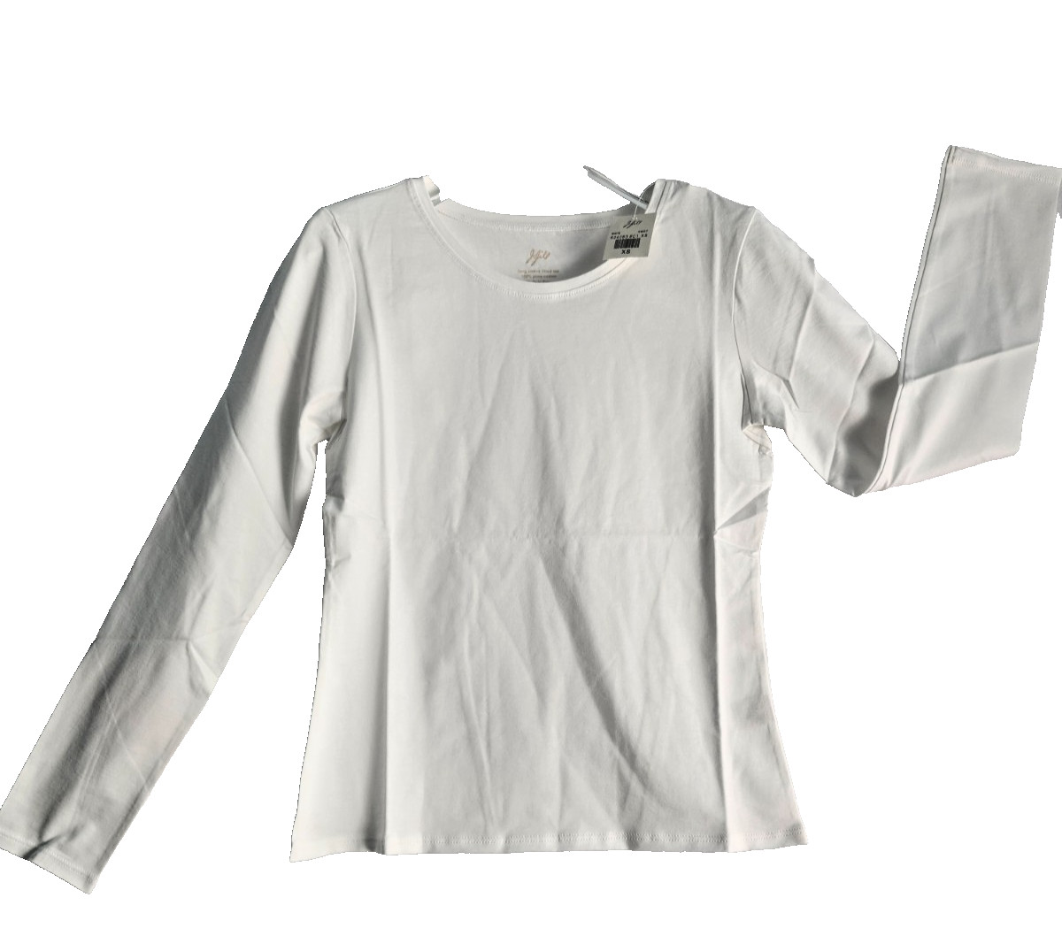 Womens J Jill Pima Cotton Long Sleeve T-shirt Set of 2 White Light Blue XS