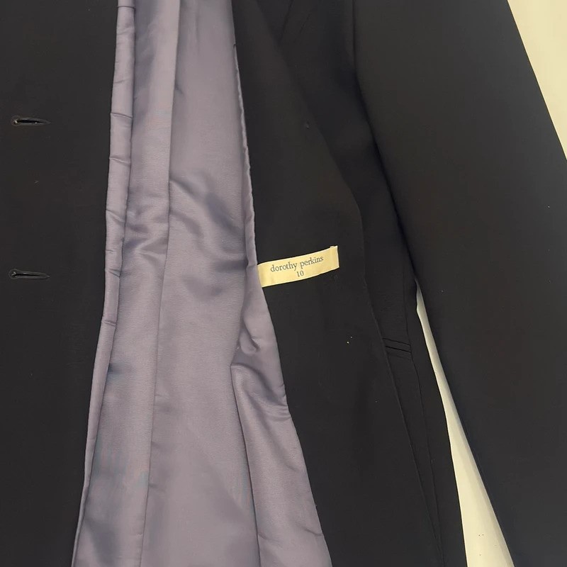 Dorothy Perkins Black Tailored Blazer Jacket UK 10 Smart Office Minimalist