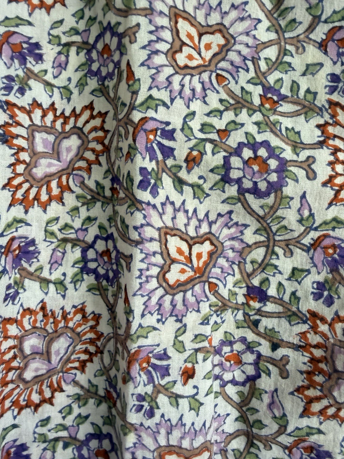 Roberta Roller Rabbit 100% Cotton Floral Print Embroidered Tunic Blouse Small S