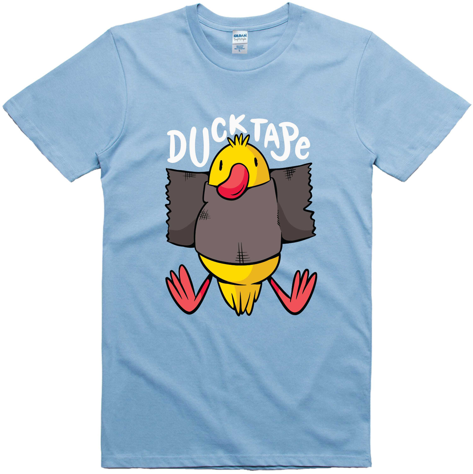 Funny T Shirt Duck Tape Print Regular Fit 100% Cotton Tee