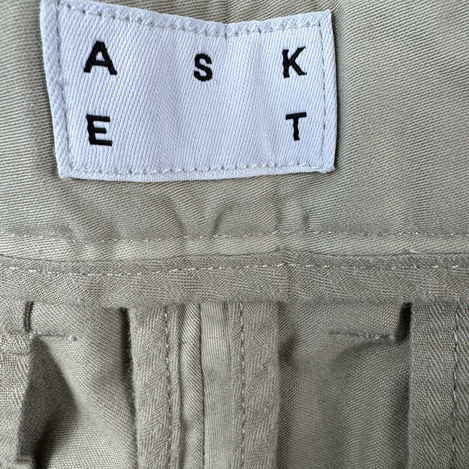 ASKET Brown Cotton Blend Mens Flat Front Chino Pant Size 29×27 Crop