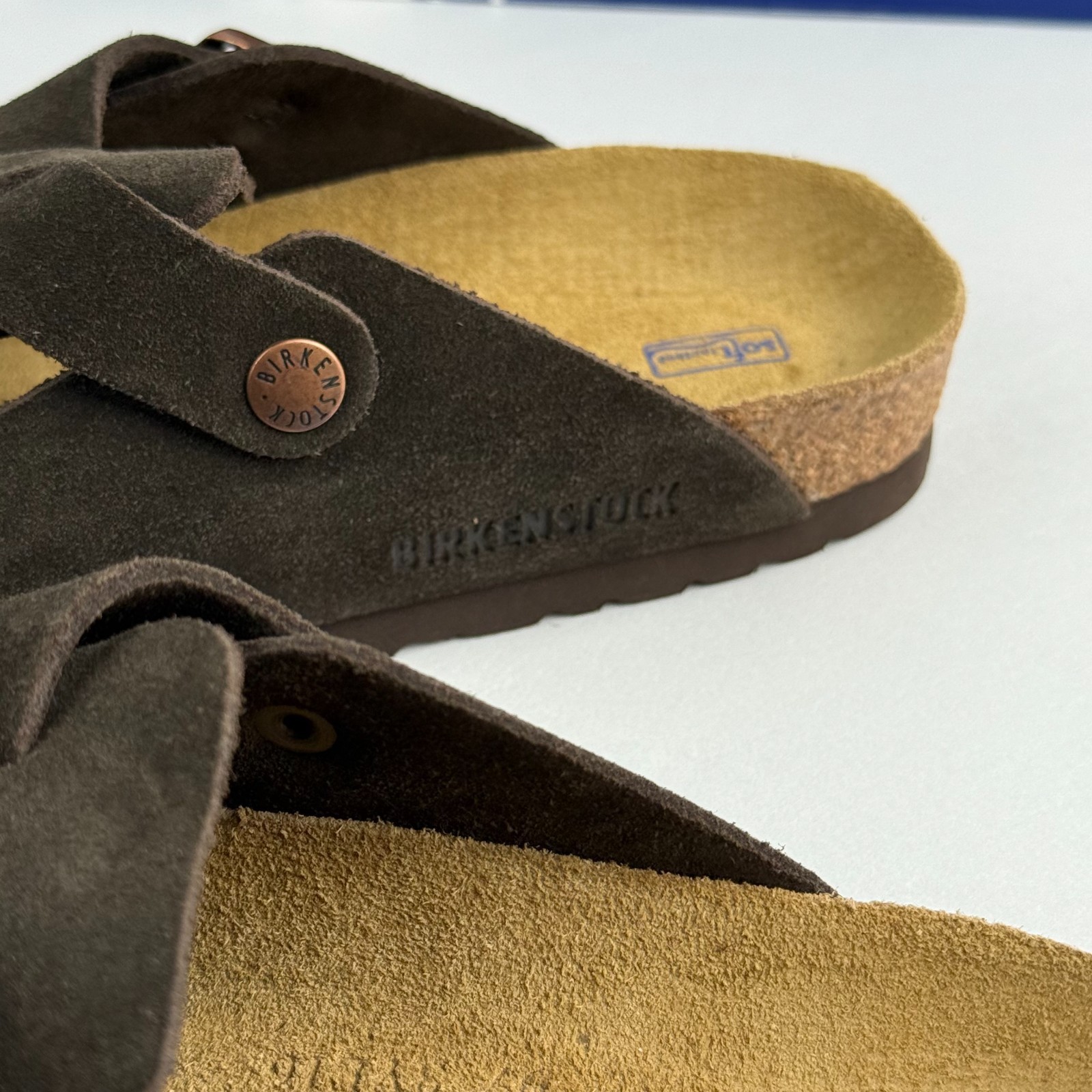 Birkenstock Boston Suede Leather Mocha Soft Footbed Shoes Clog Select Size