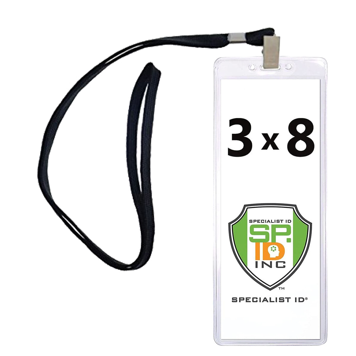 2 Pack – 3×8 Sporting Event Ticket Holder with Lanyard – Vinyl Sleeve Protector