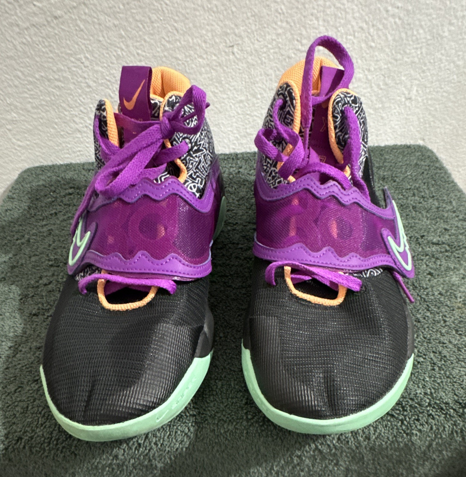 Nike KD Black Purple Green Orange Low Top Lace-Up Basketball Sneakers Men’s