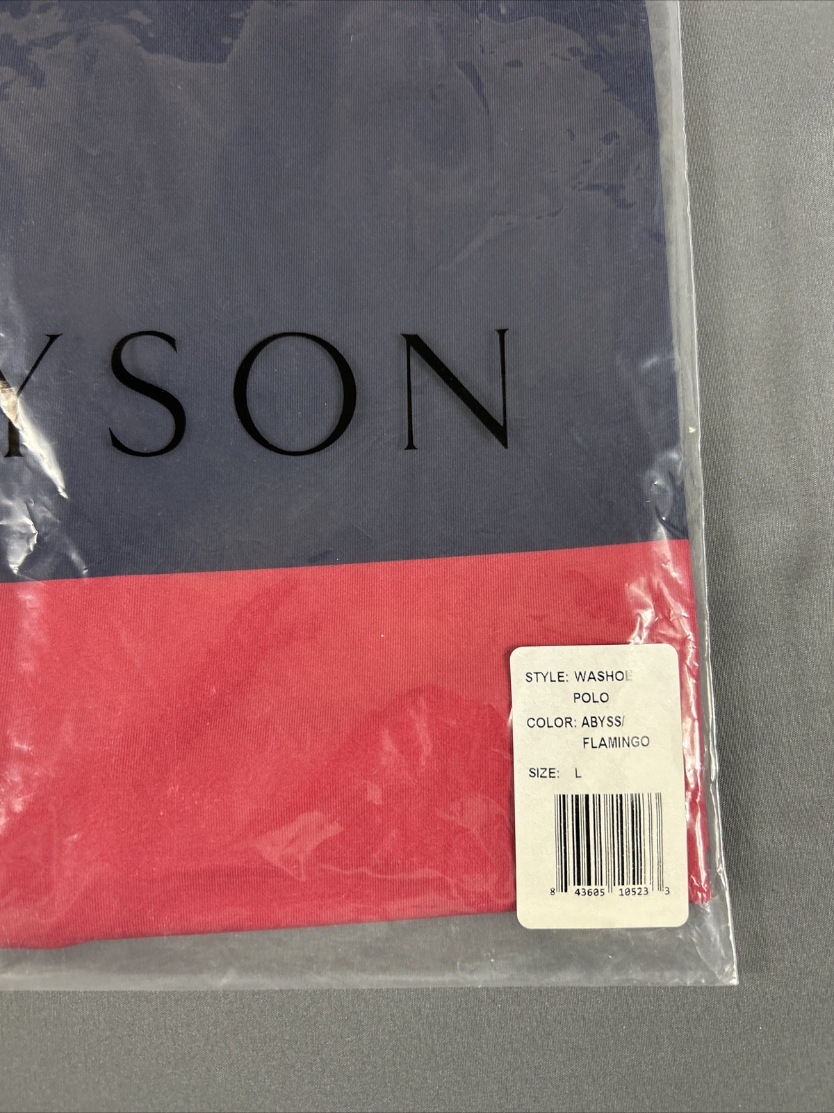 Greyson Golf Shirt Polo Washoe Large Abyss Flamingo Colorblock NWT MSRP $90