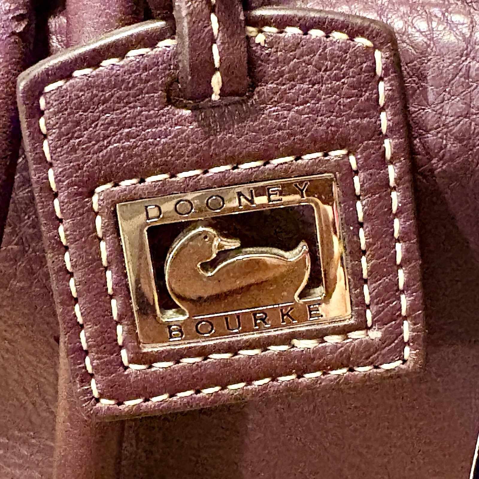 NWT Dooney & Bourke Handle Grommet Drawstring Bag Grape Purple Leather 2P770 GP