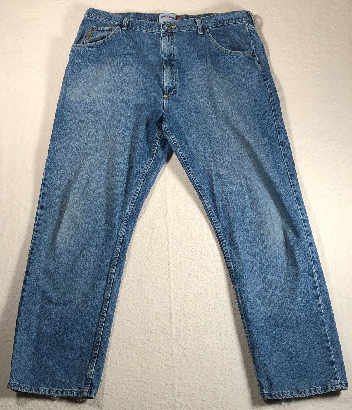 VTG Genuine Wrangler Men’s Jeans Regular Straight Medium Wash 100% Cotton 42×32