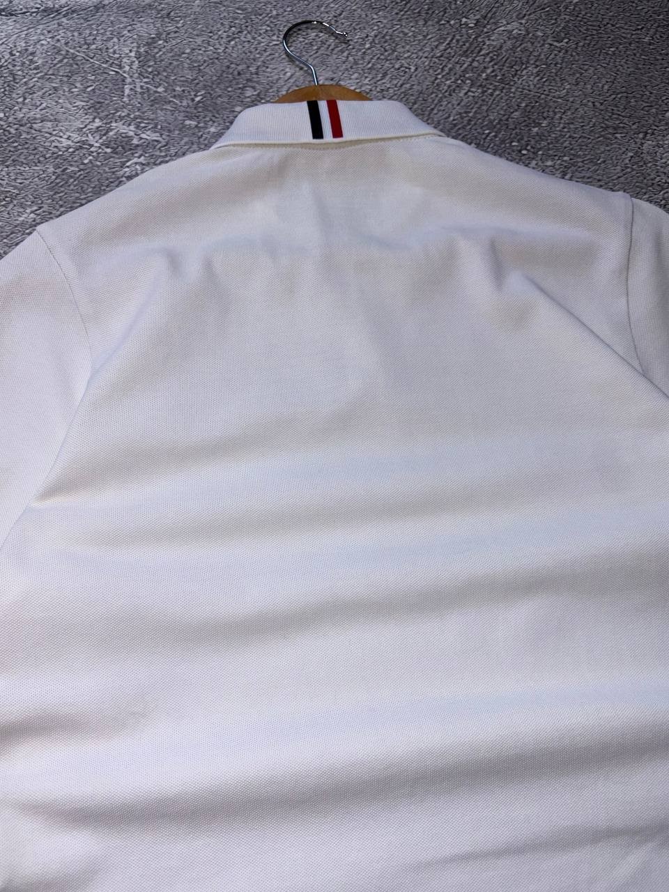 Authentic Moncler Polo Shirt White Red Blue Size S Logo
