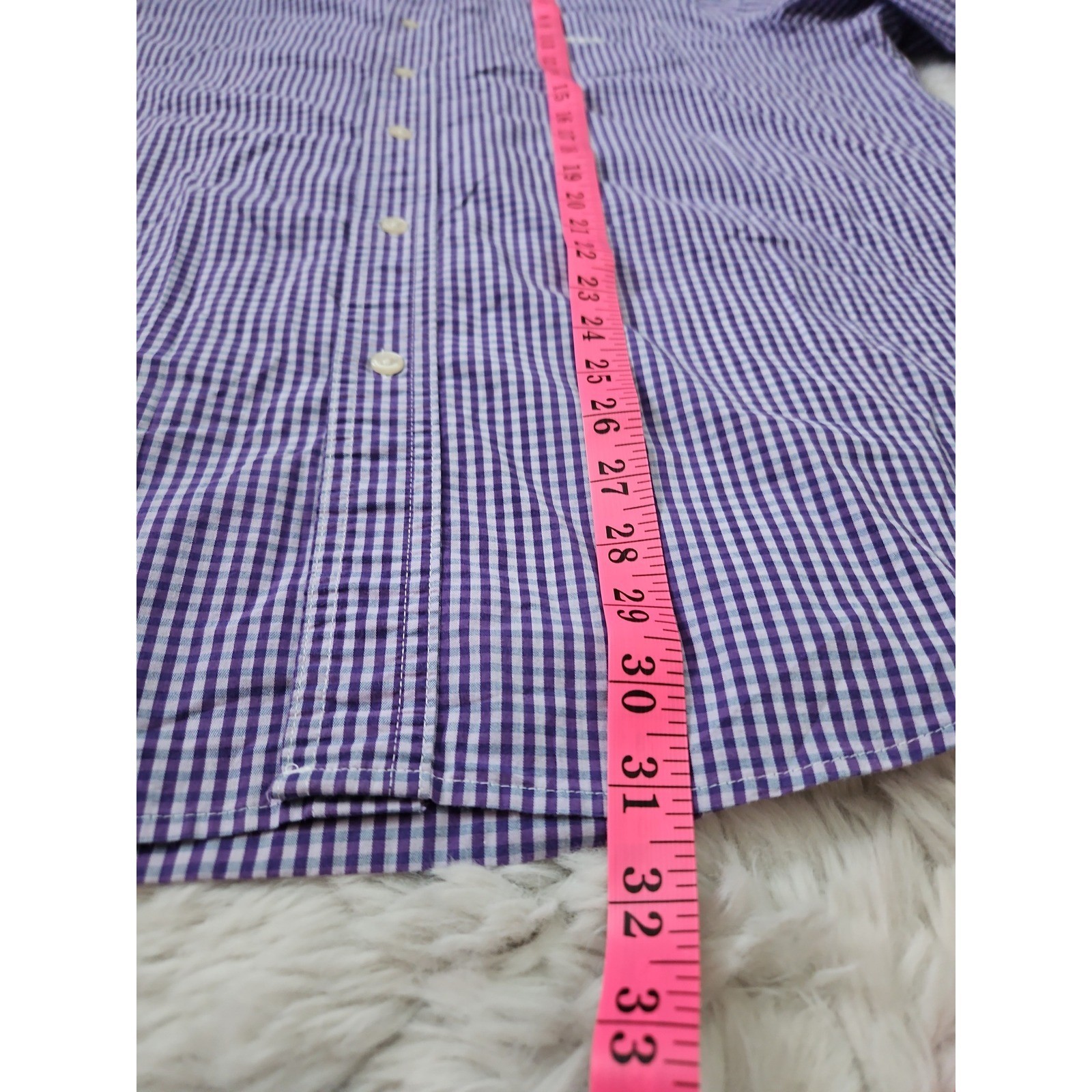 Chaps Purple Gingham Check Long Sleeve Button Down Shirt Men’s XL