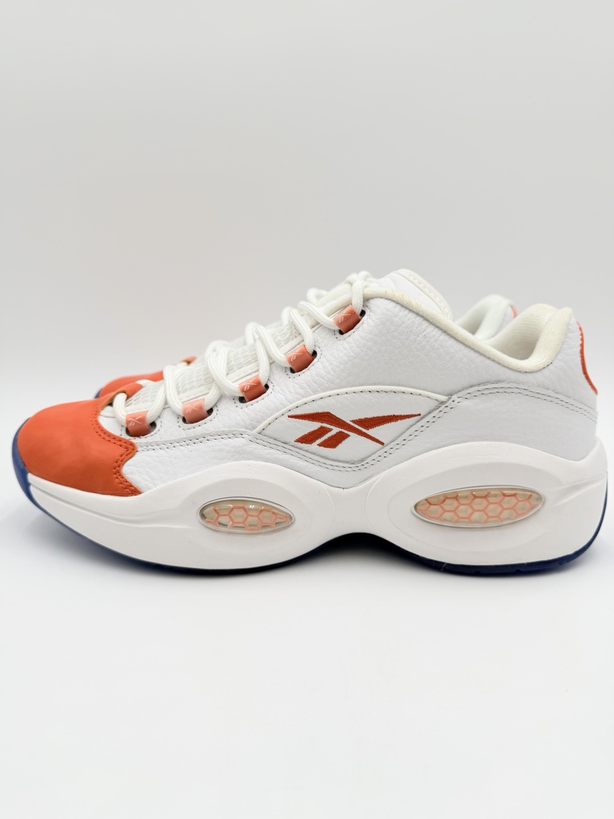 Reebok Men’s Question Low Basketball Size 10.5 White Red Blue |FX4999|