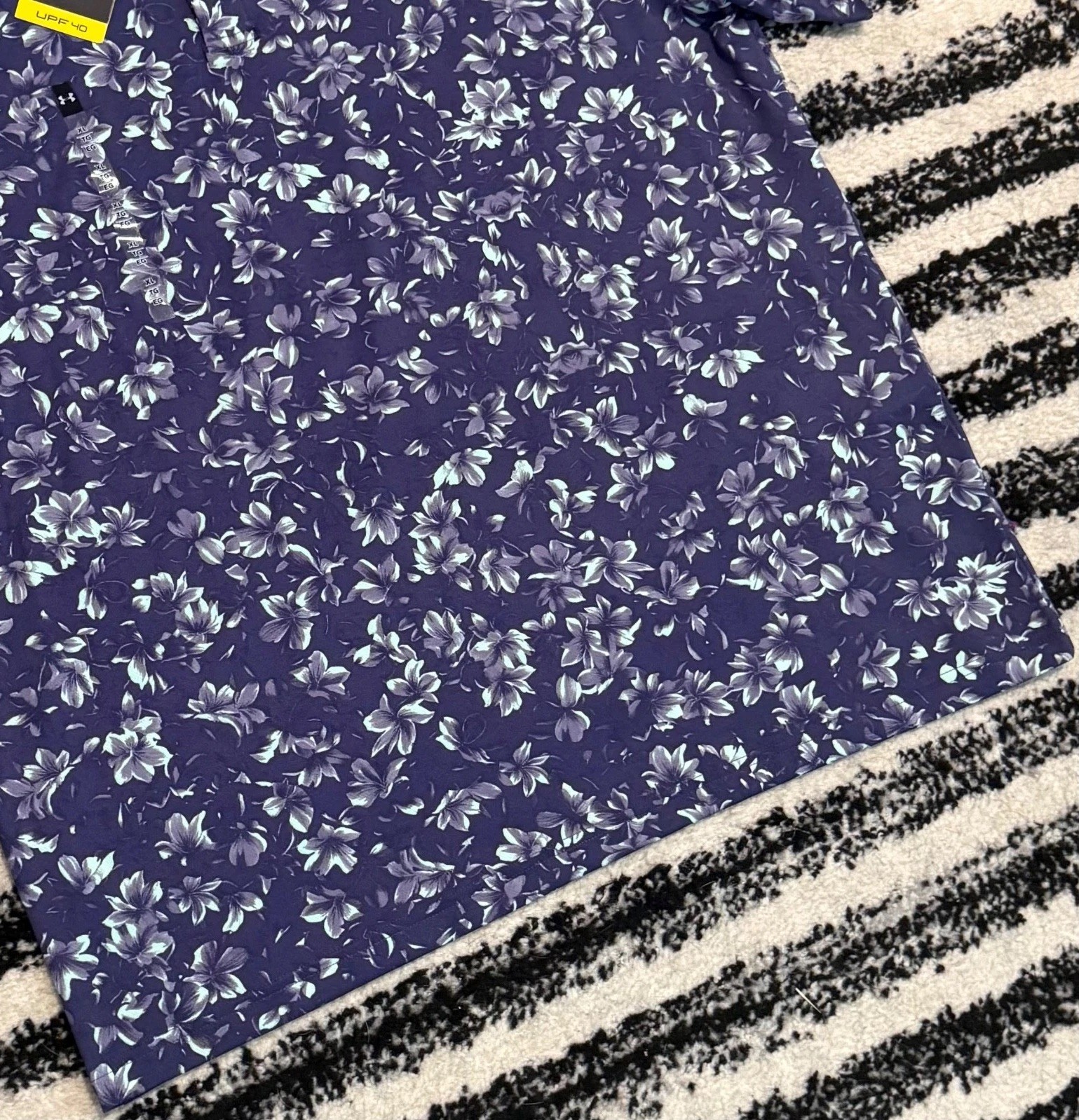 Under Armour Matchplay Printed UPF 40 Polo Golf Shirt Floral Purple Men’s L-XXL