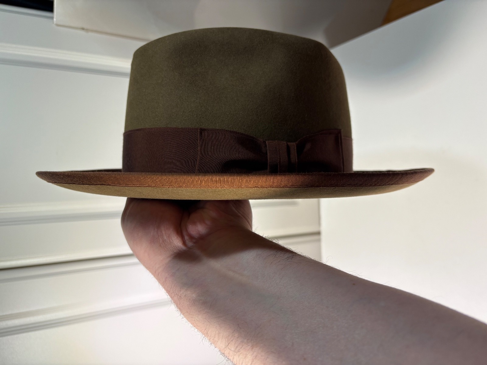 Gannon Hat Co Fedora, Whiskey, 7 1/4, Stetson, Pure Beaver Whippet Vintage Style