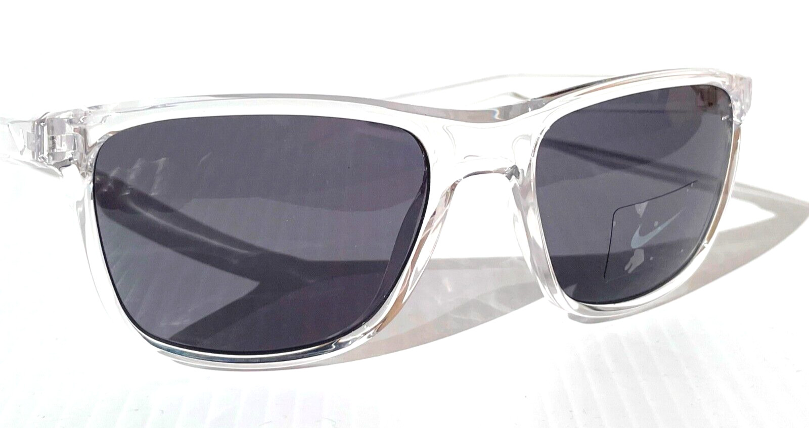 NEW NIKE ESSENTIAL ENDEAVOR Shiny Clear Frame Grey Lens Sunglass EV1122 913