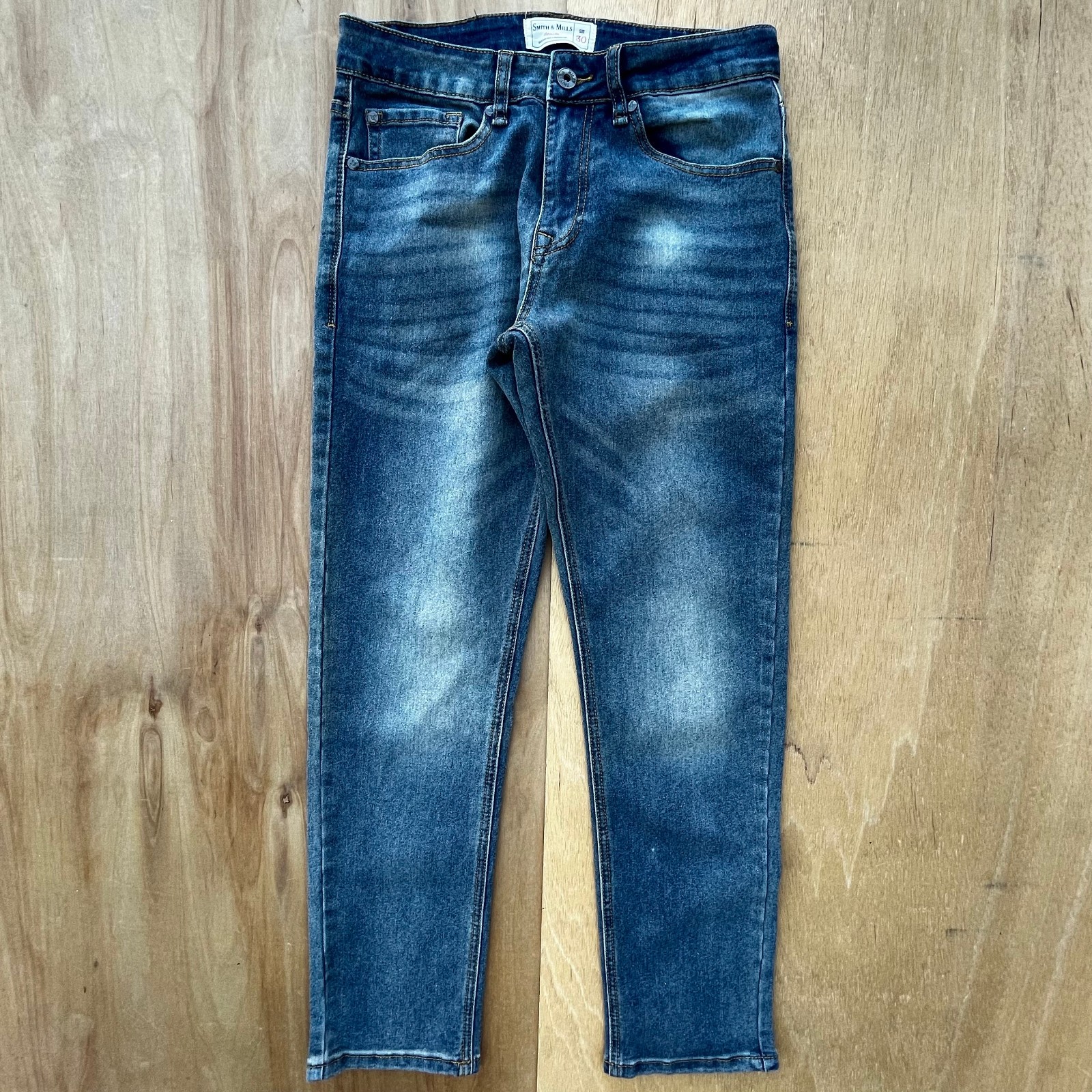 SMITH & MILLS TAILORED FIT STRAIGHT LEG MEN’S JEANS sz 30W X 29L Stretch Denim