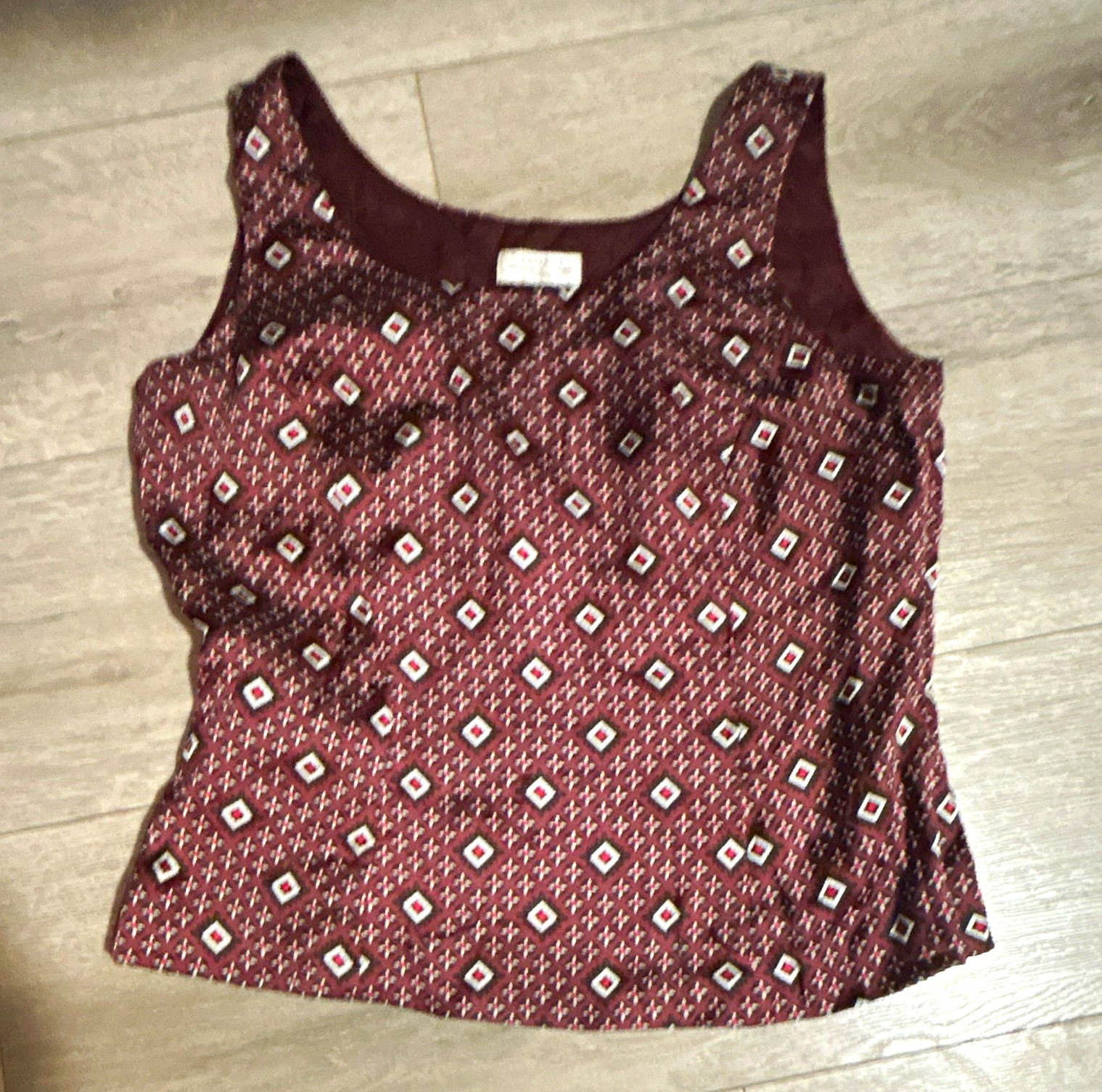 Tahari ASL (Arthur S. Levine) Petite “Geometric” Sleeveless Scoop Neck Blouse