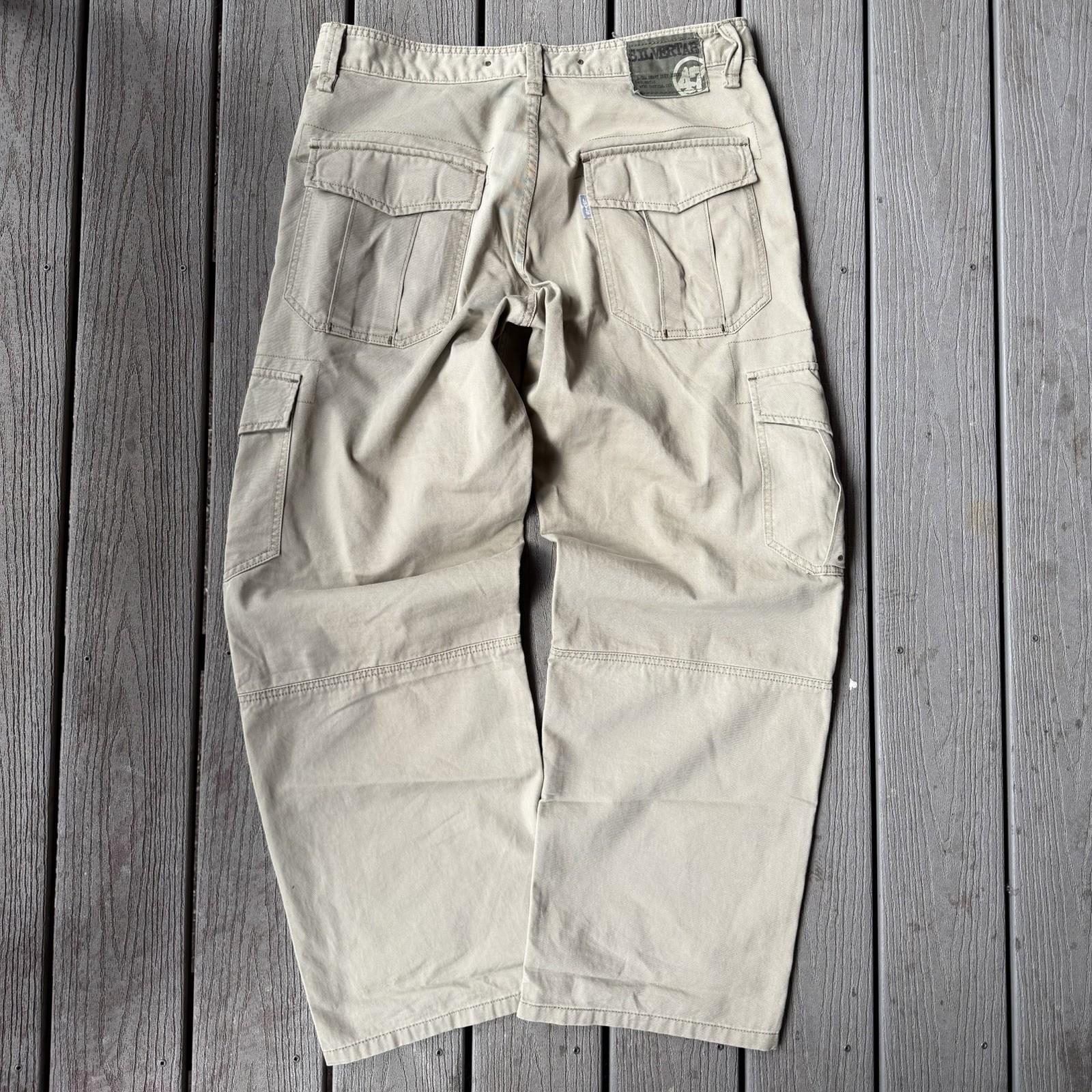Levi’s Silvertab Men’s Cargo Pants Beige Relaxed Straight Twill Cotton 34×32