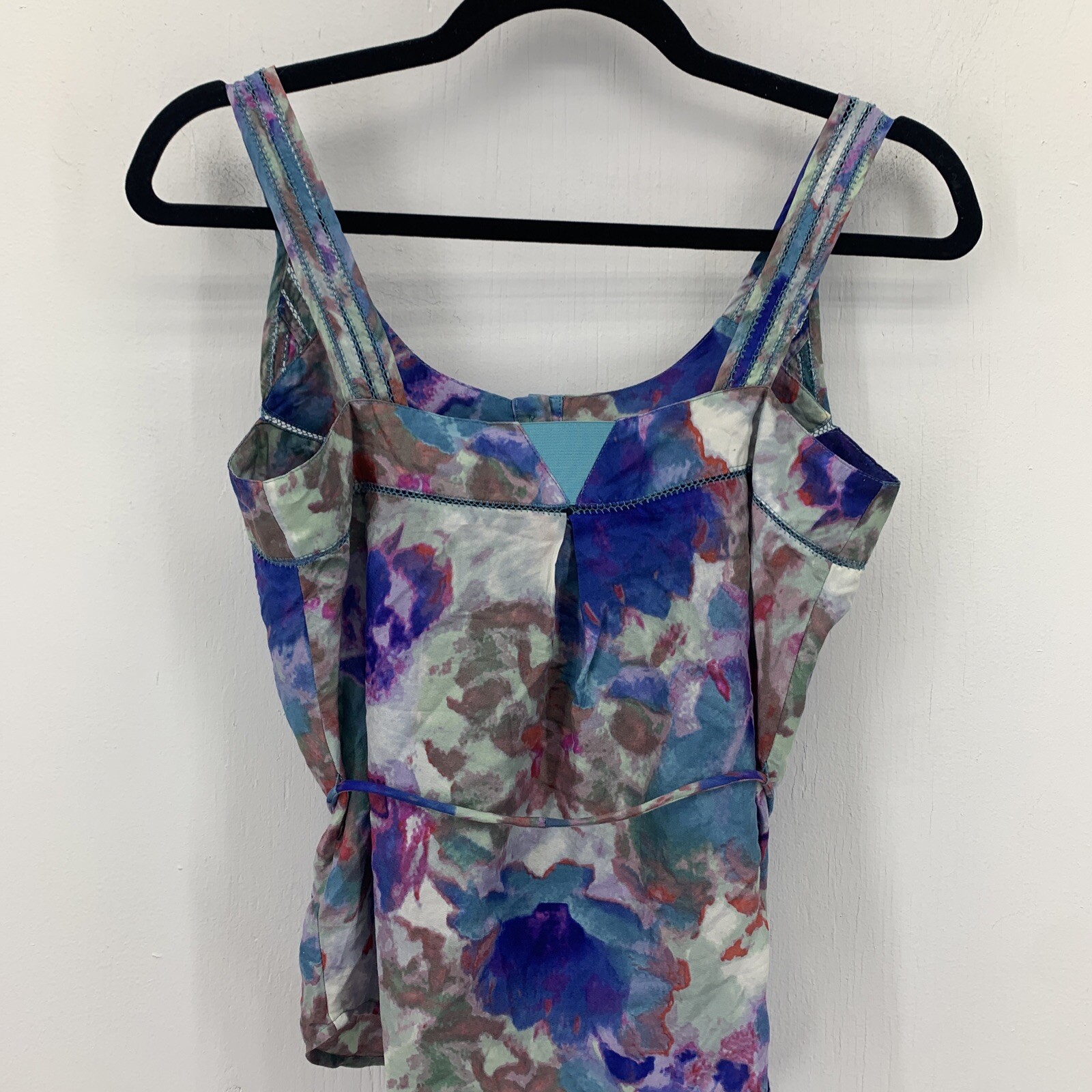 Anthropologie Postmark Womens 00 Blouse Tank Multicolor Artsy Flowy Silk Cotton