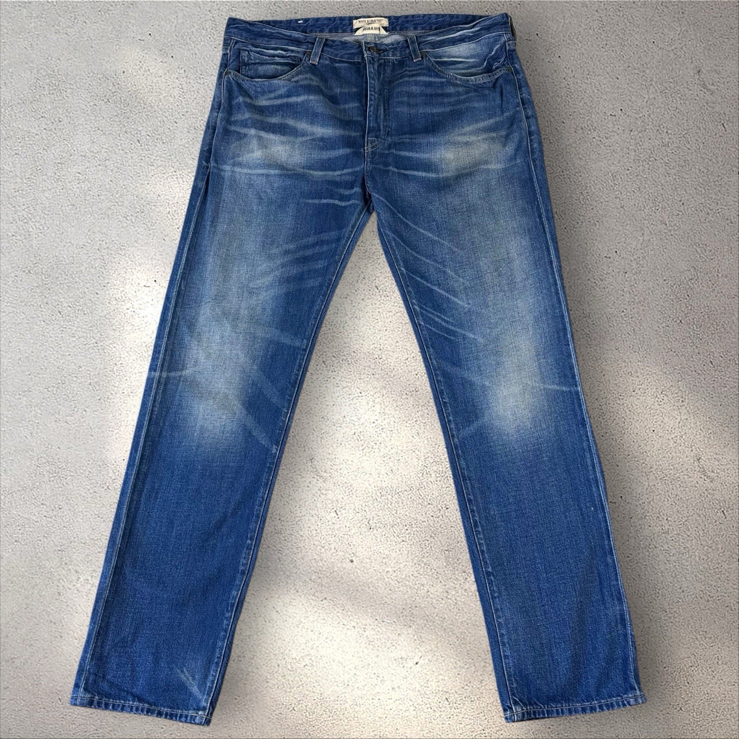Levi’s Made & Crafted Shuttle Straight 38×33 Dark Wash Whisker Denim Jeans