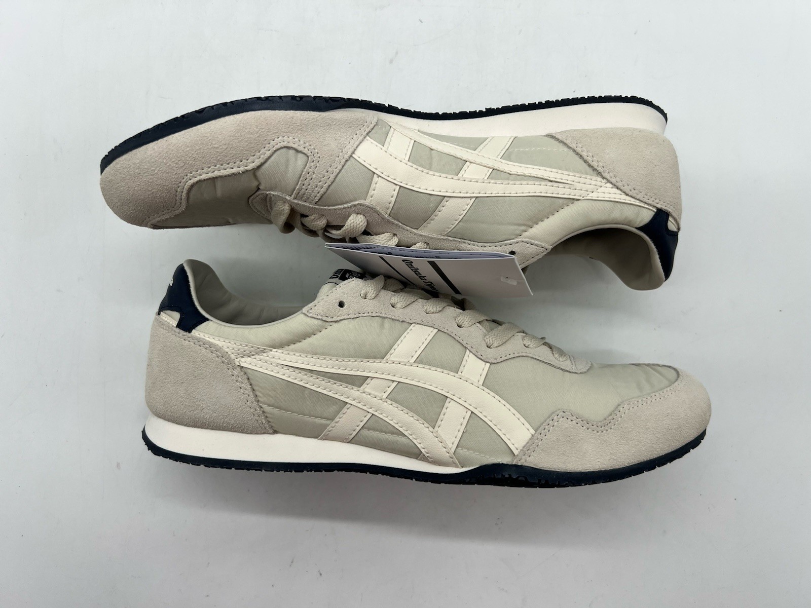Onitsuka Tiger Serrano Men’s Sz 9 Oatmeal Cream Suede Mesh Running Sneakers Shoe
