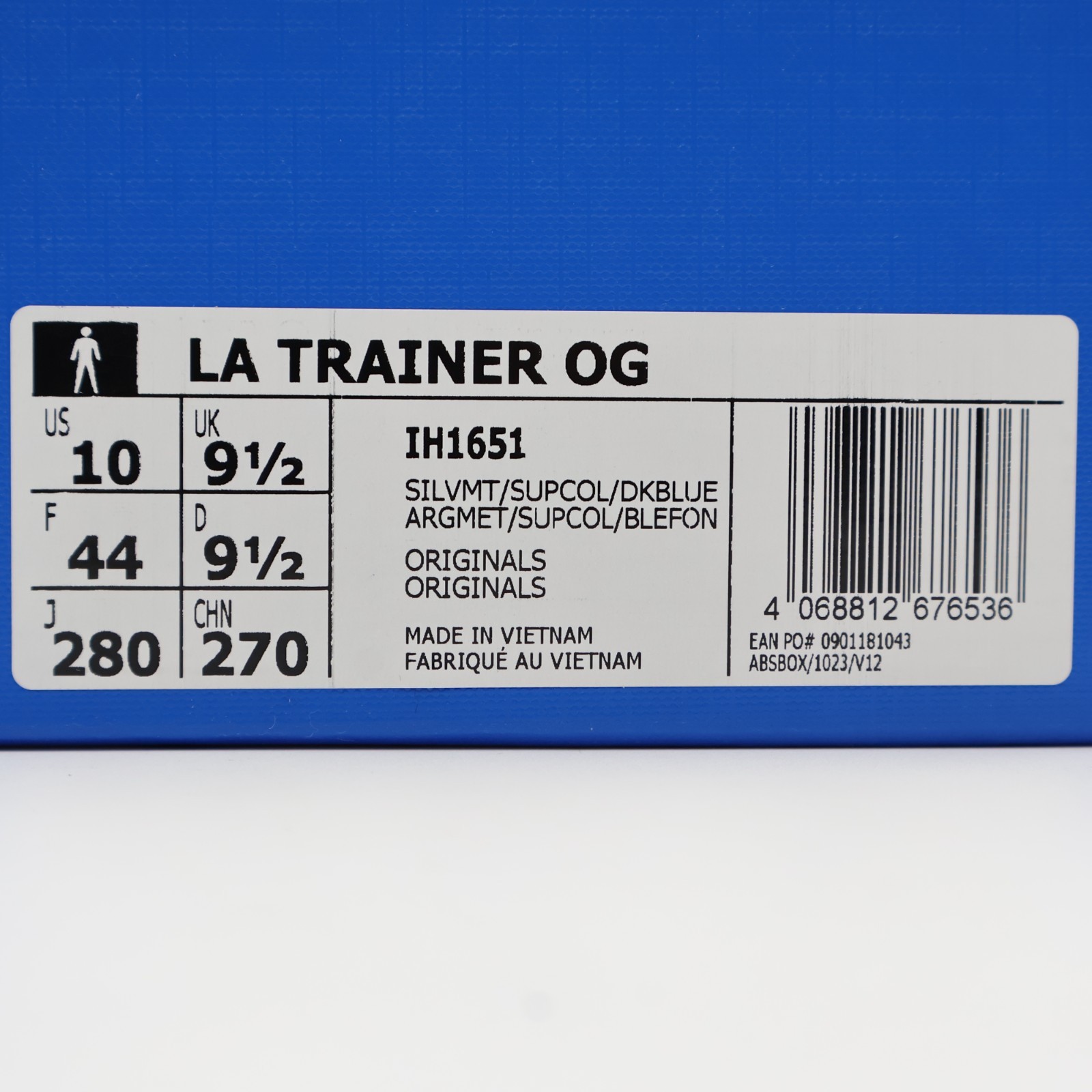 IH1651 adidas LA Trainer OG Silver Metallic Supplier Colour Dark Blue (Men’s)