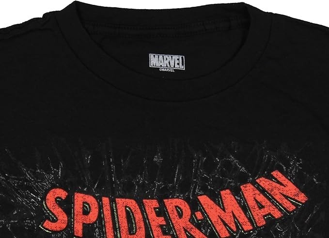 Marvel Mens Spider-Man Symbiote Black Suit Comic Graphic Shirt New XS-3XL