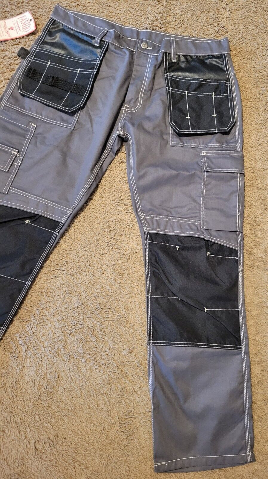 Men’s Construction Pants Utility Carpenter Cordura Knee Reinforced Trousers 38