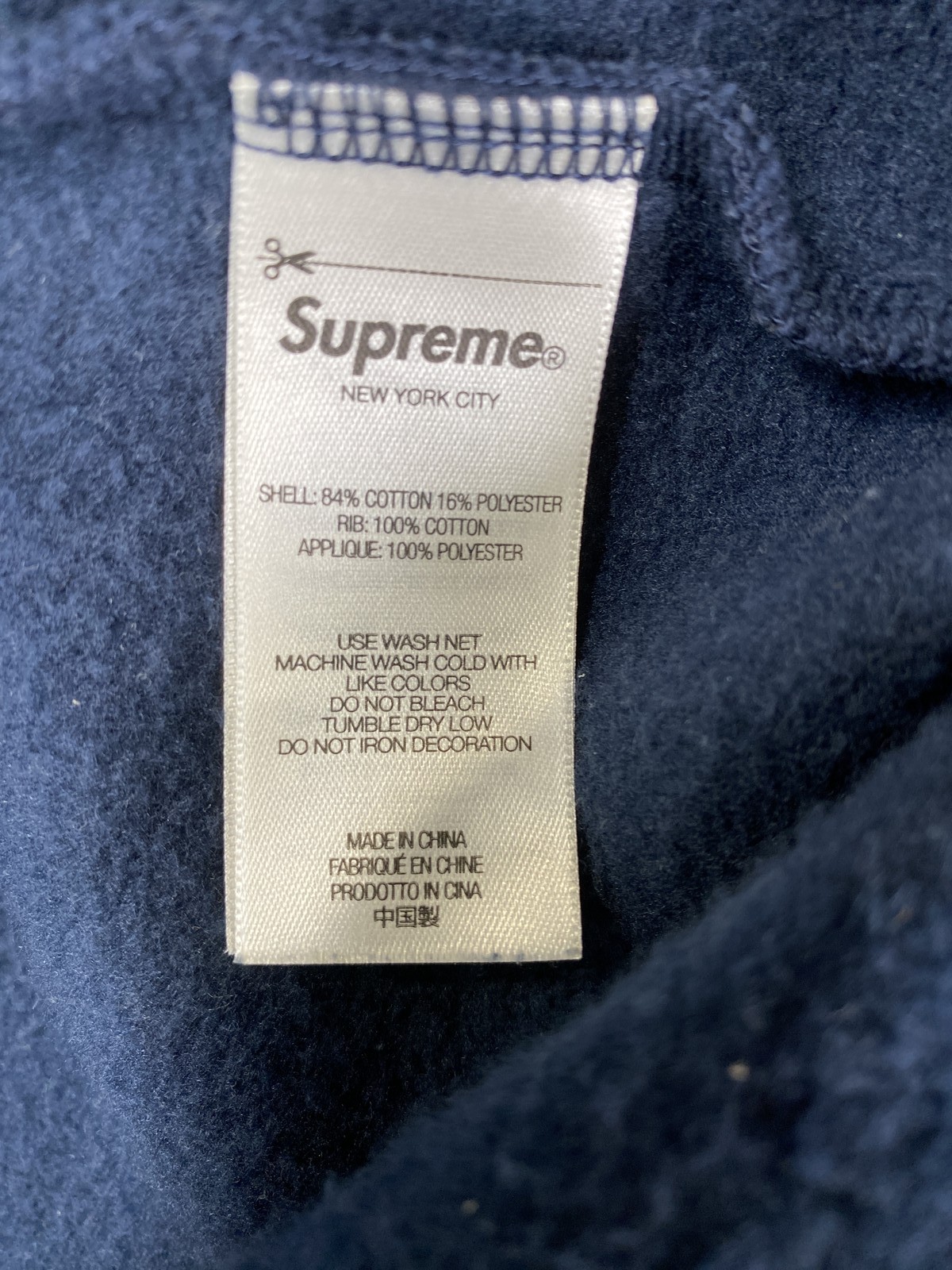 Supreme Mens Playoffs Zip Up Hooded Sweatshirt Size M Navy Blue