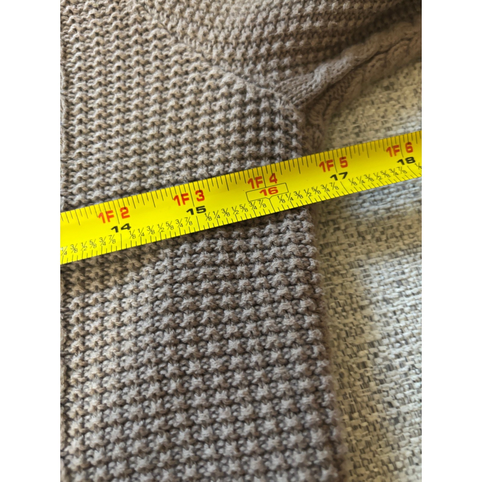 Jeanne Pierre Cable Knit Cowl Neck Sweater Tan Cotton Cozy Cottagecore