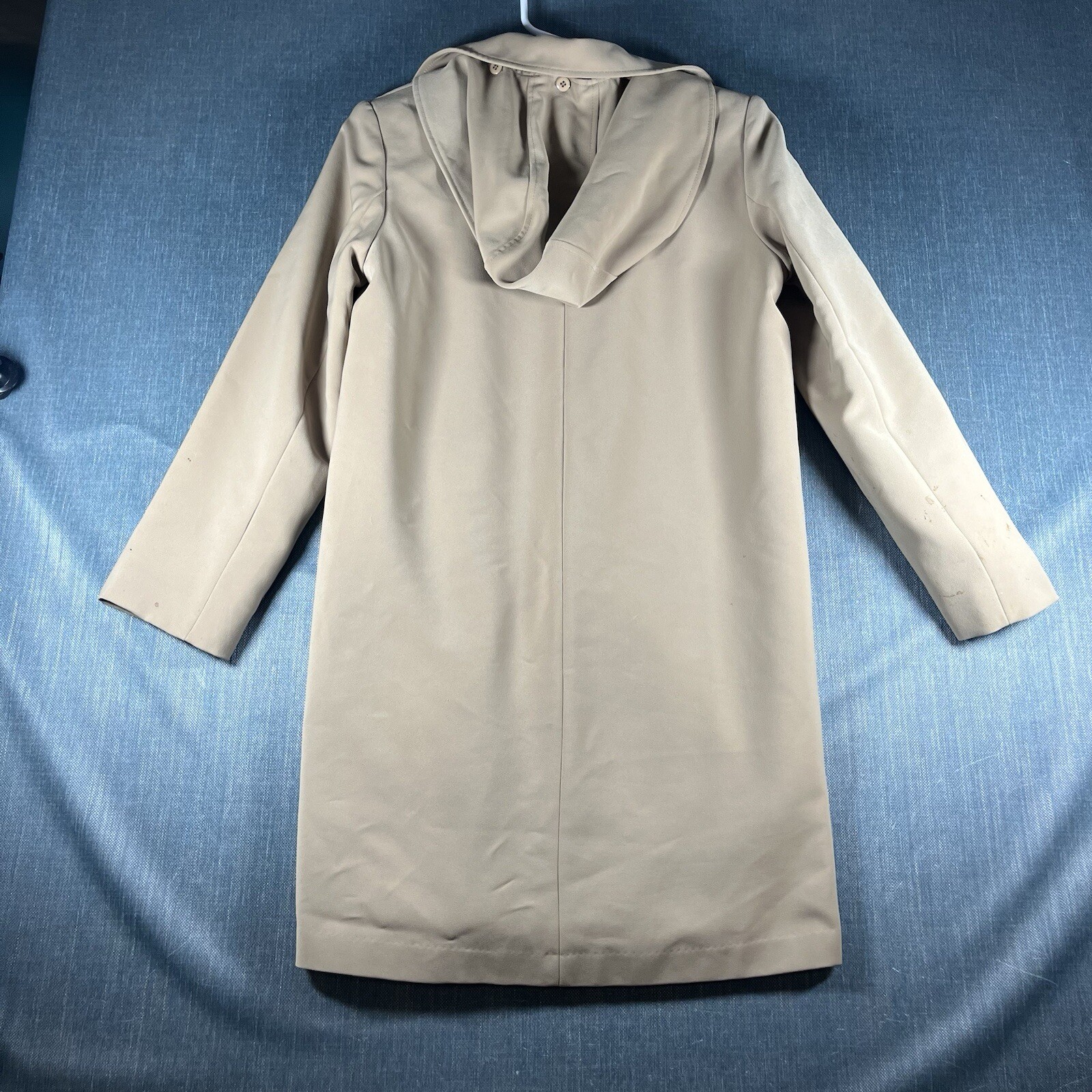 Gallery Womens Overcoat Size S Beige Polyester Button Closure