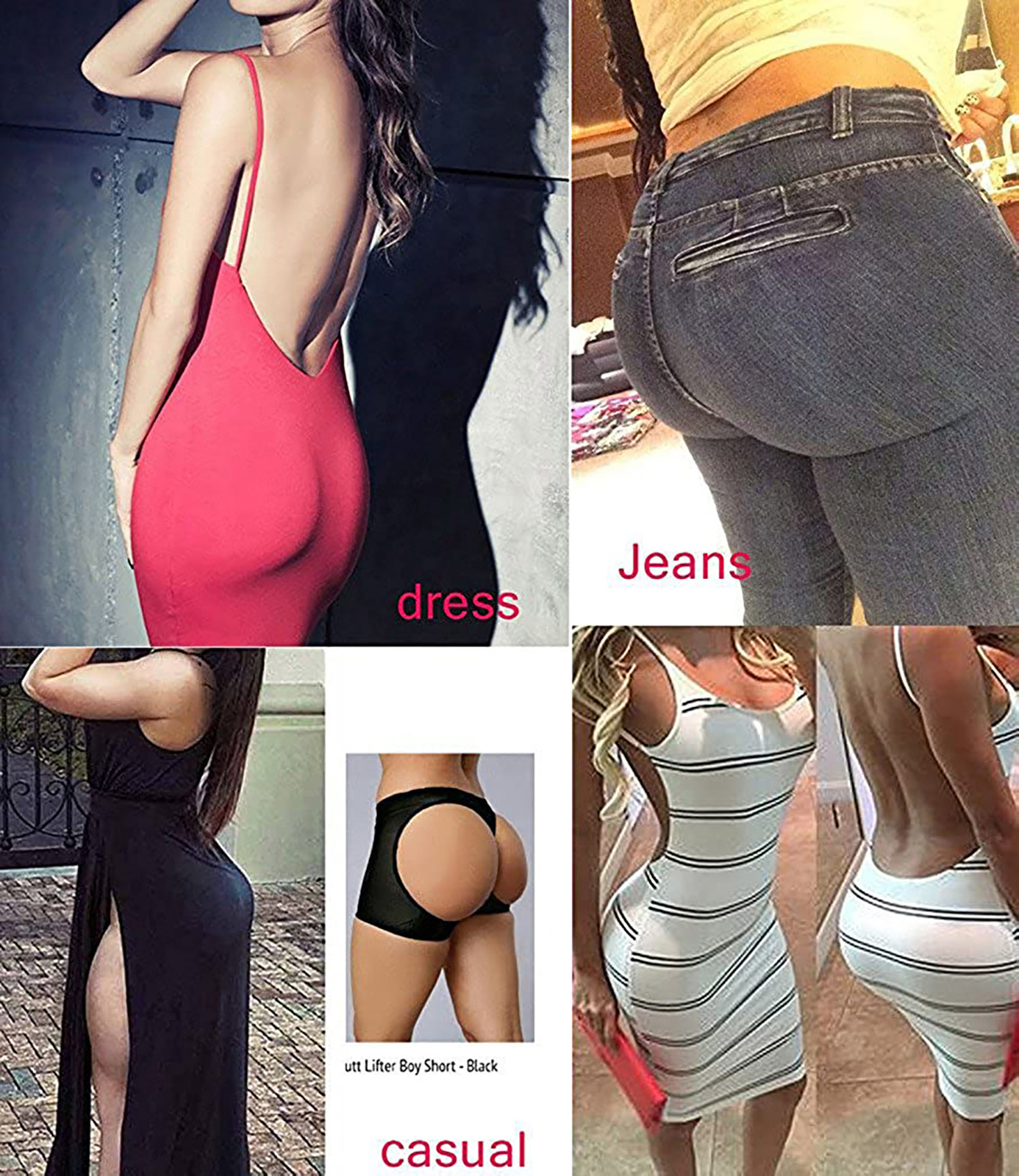 BOOTY INVISIBLE LIFT BUTT LIFTER SHAPER PANTY TUMMY CONTROL BOYSHORTS UNDERWEAR