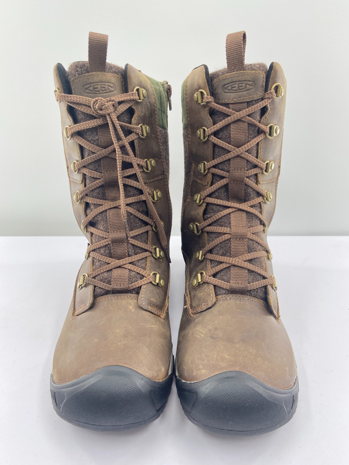 Keen Greta Tall Boot Waterproof- Dark Earth/Green Plaid- Women’s Size 10.5