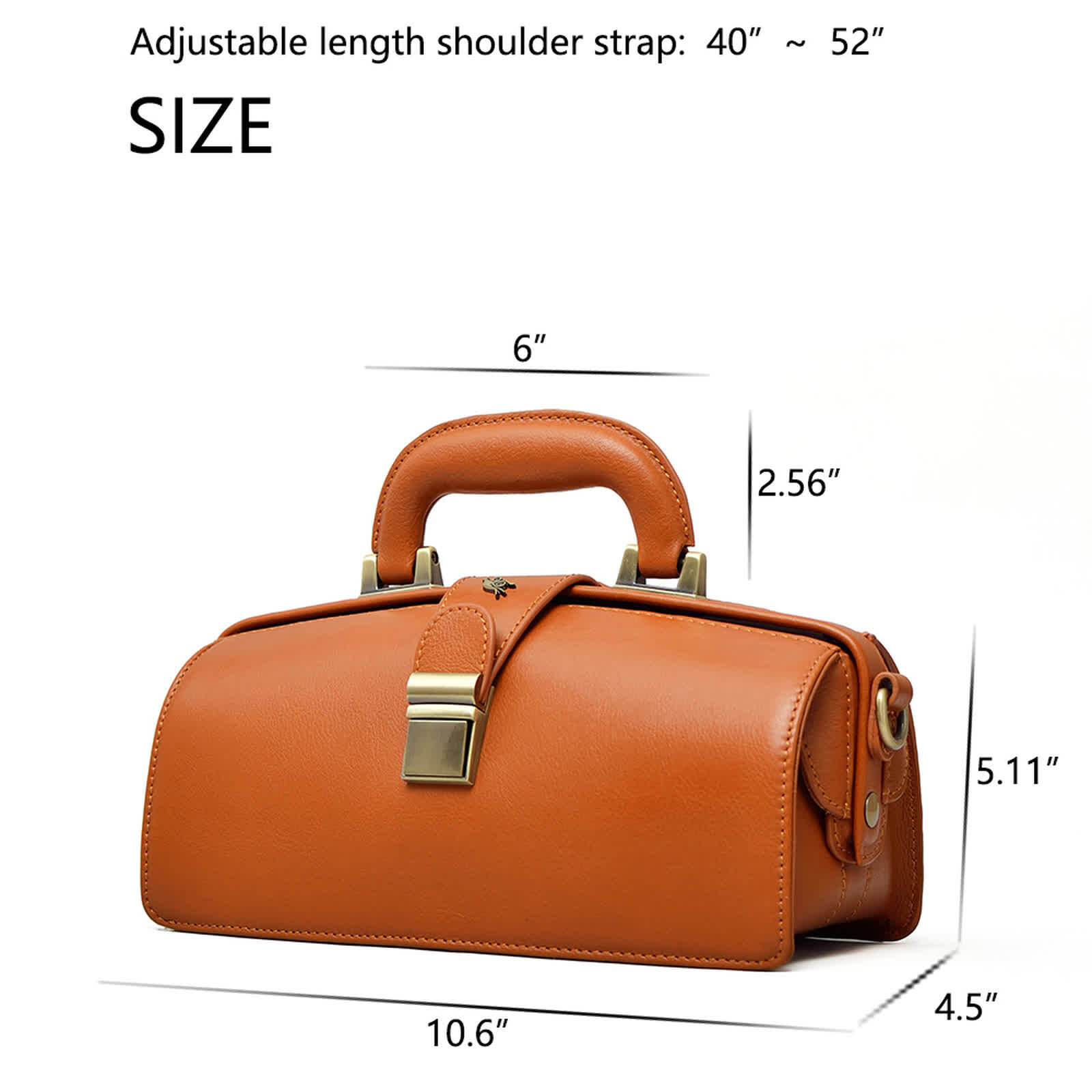 Erivis Coffee Women Leather Shoulder Bag Doctor Handbag with Pockets