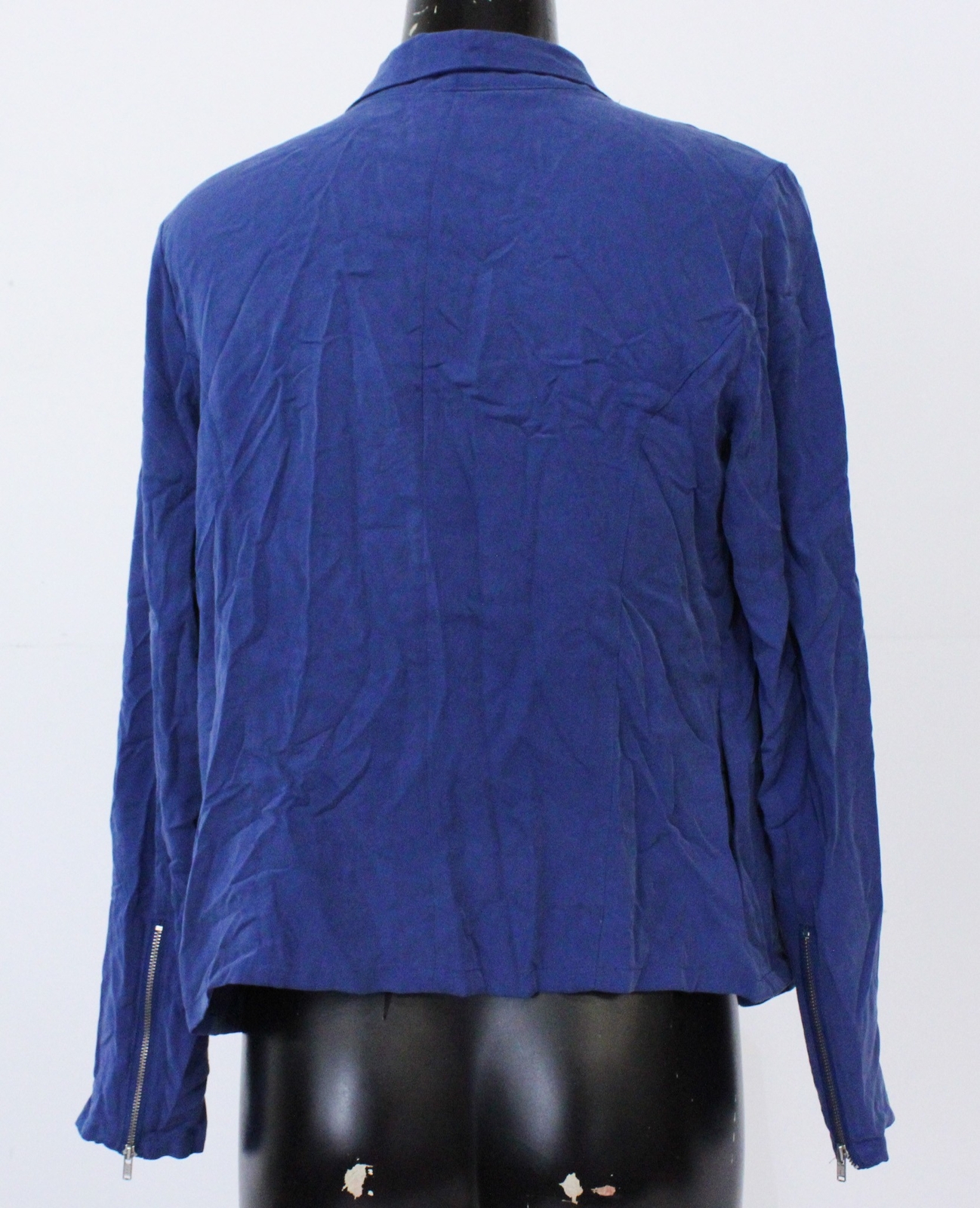 Trouvé Women’s Lightweight Full-Zip Draped Moto Jacket AH4 Blue Mazarine Size XS