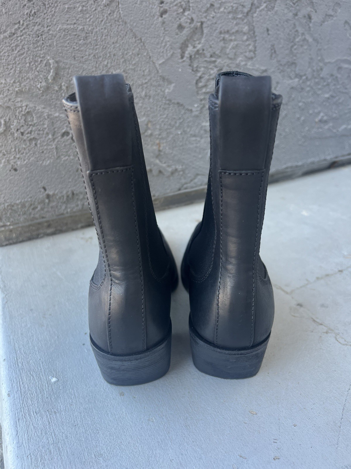 rag & bone Women’s Black Leather Chelsea Ankle Boots Square Toe 7.5 M Italy