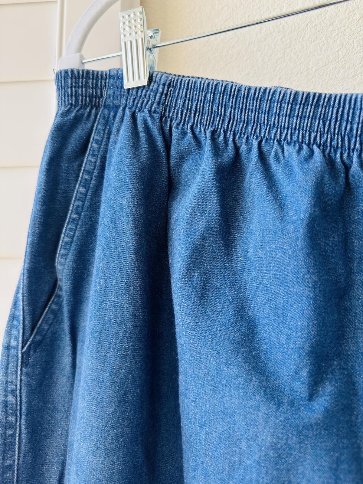 Alfred Dunner Blue Denim Elastic Waist Pants – Size 18
