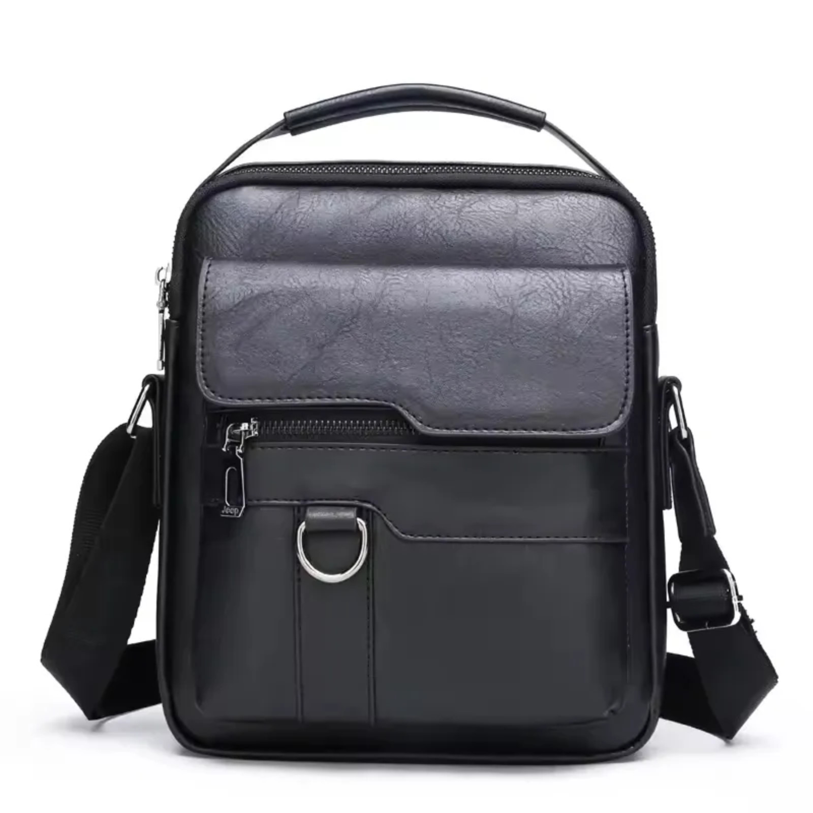 Cross Body Leather Bag Waterproof 10.2″x8.6″x2.75″ Khaki Brown Black Free Ship U