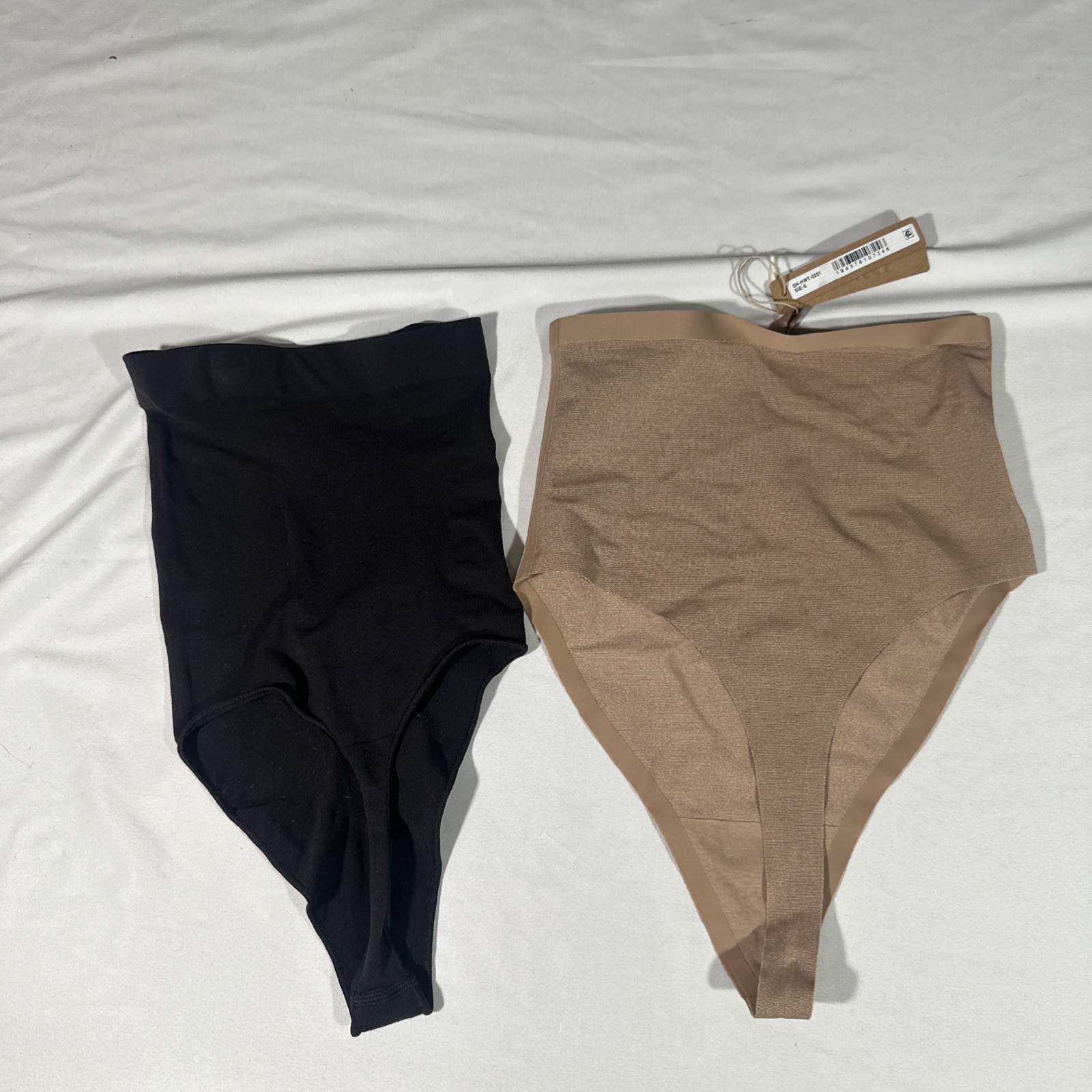 NEW $72 SKIMS [ 2PC Small ] Scuplt + Mesh High Waist Thong Sienna + Onyx #T2032