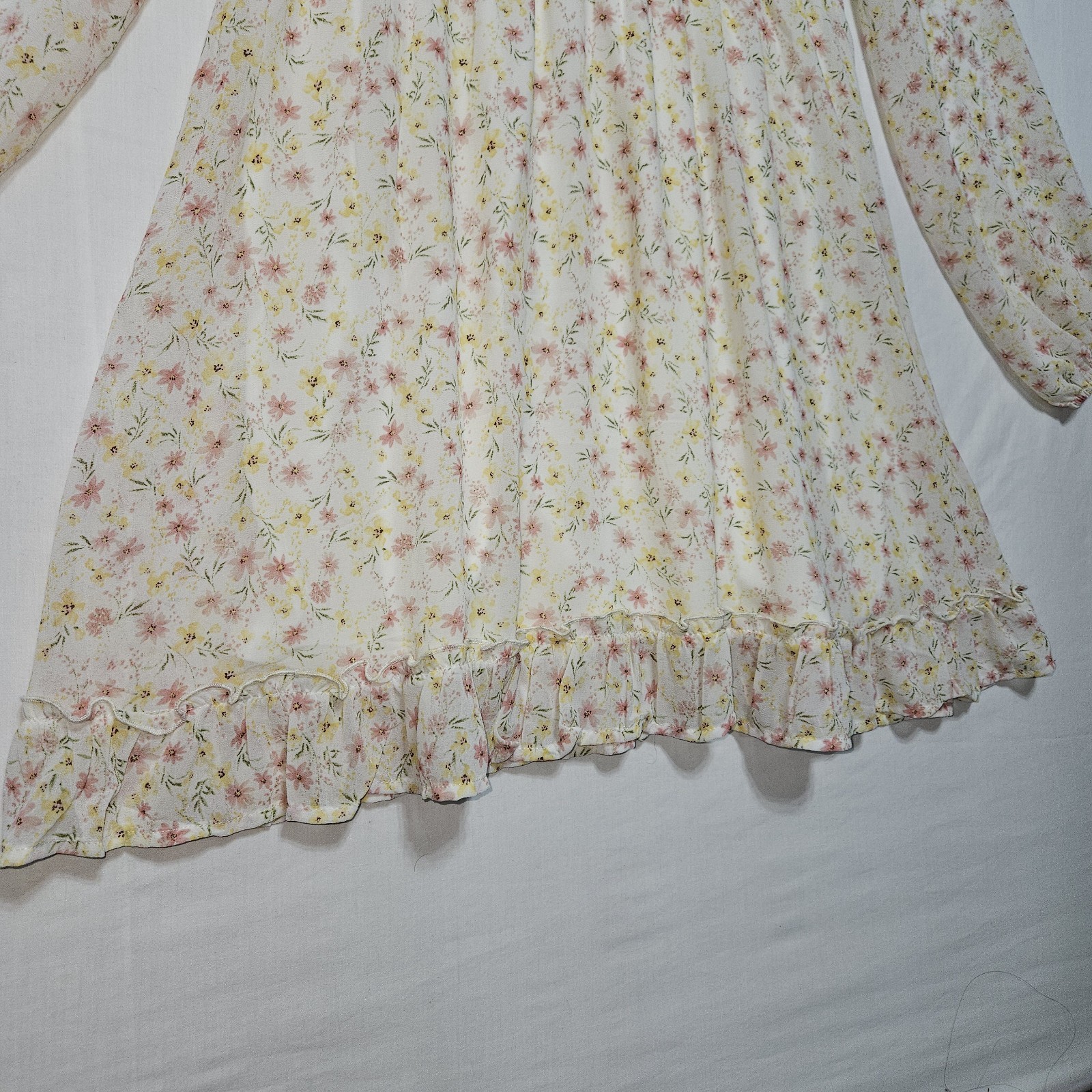 Hesperus Cottagecore Dress Womens XL Long Sleeve Ditsy Floral Coquette Boho Mini