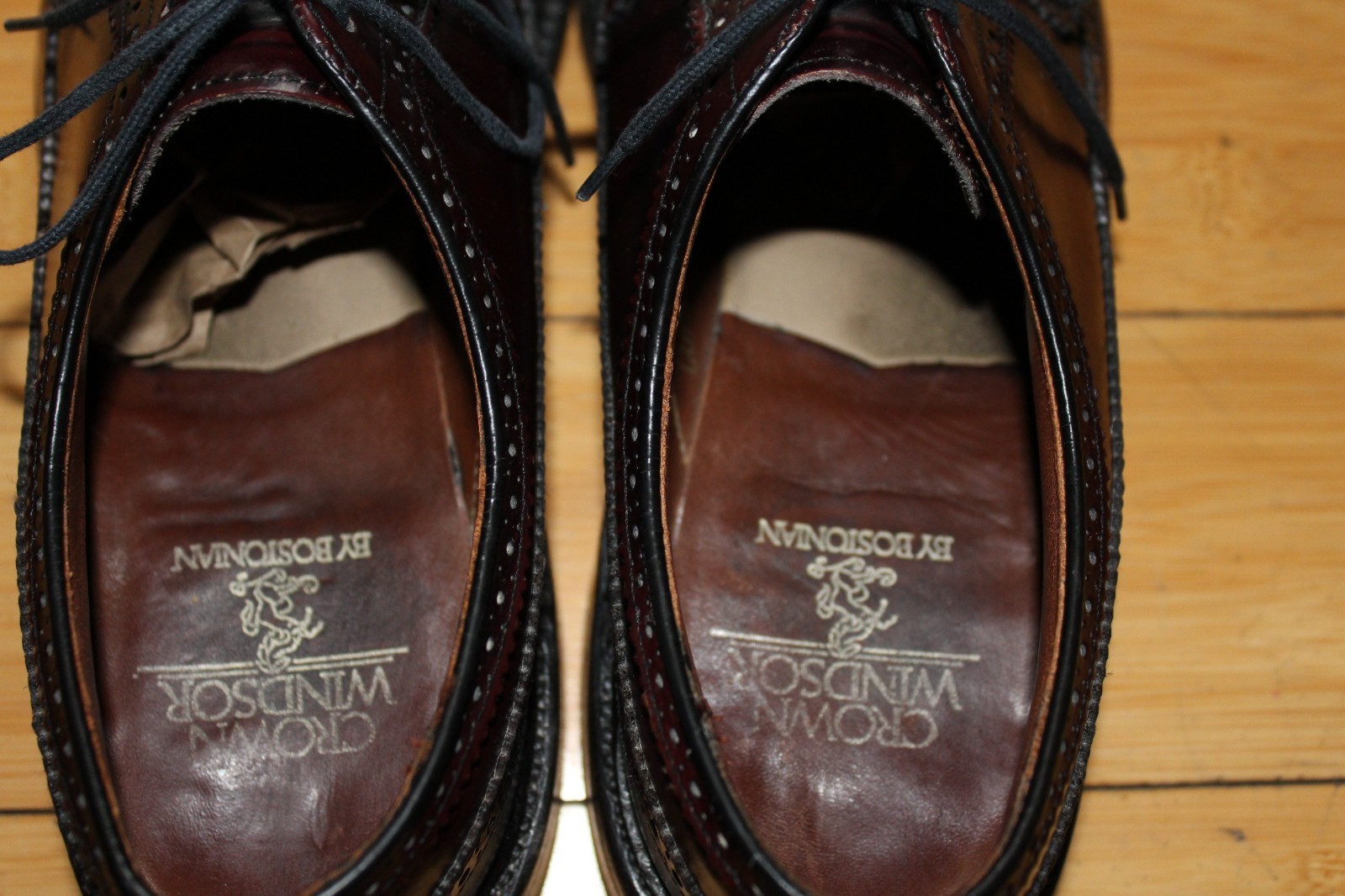 Vtg Bostonian Crown Windsor 9.5 D Leather Wingtip Oxford Dress Shoes Land Laster