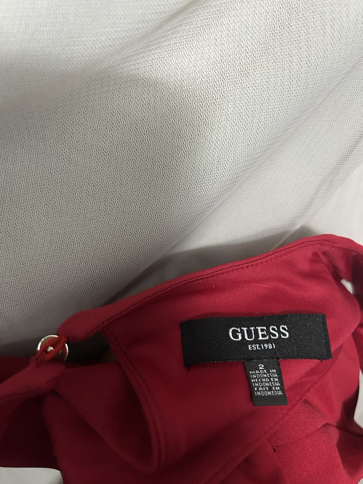 GUESS Red Solid Sweetheart Neck Sleeveless Sheath Bodycon Knee Dress 2