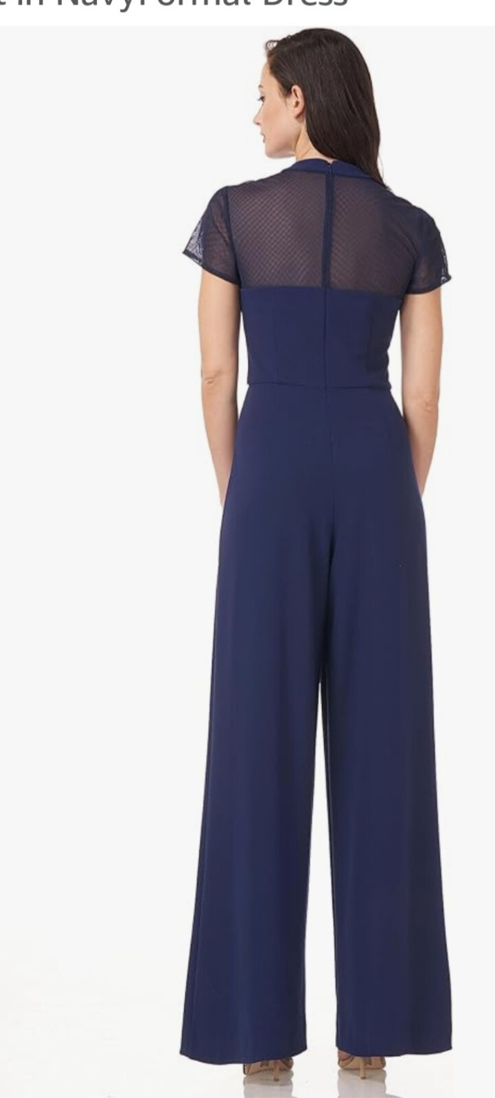 J S Collection FORMAL Short Sleeve Jump Suit Navy In Color Size 4 New /tags