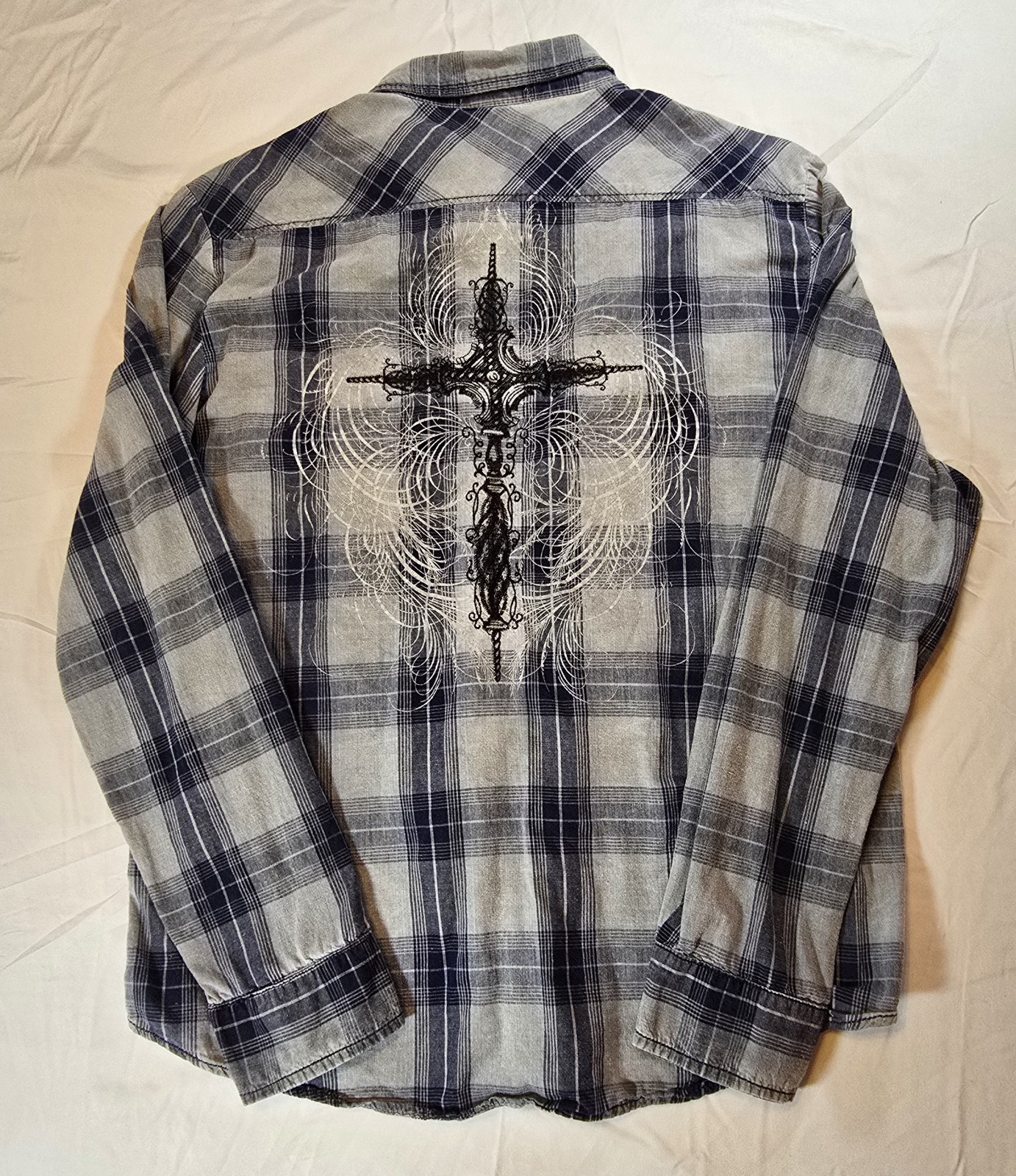 Buckle Pop Icon Clothing Mens XXL Button Up Shirt Western Embroidered Plaid