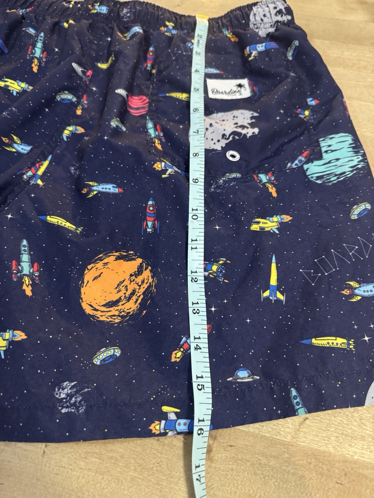 Boardies Apparel Rocket Navy Swim Trunks Size Medium stars Space