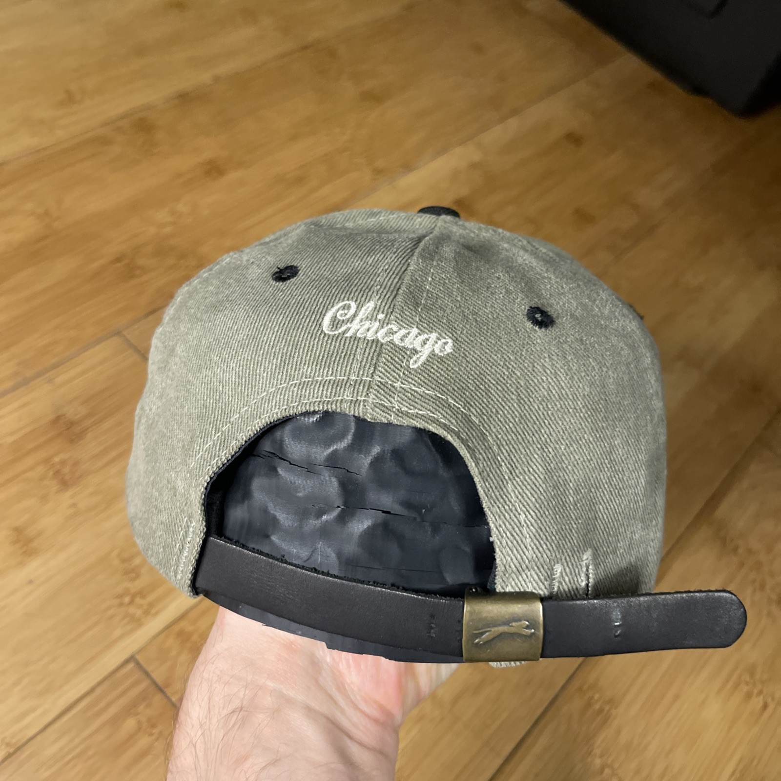 NICE VTG Slazenger USA Mike Ditka’s Chicago Gray Black Structured Strapback Hat