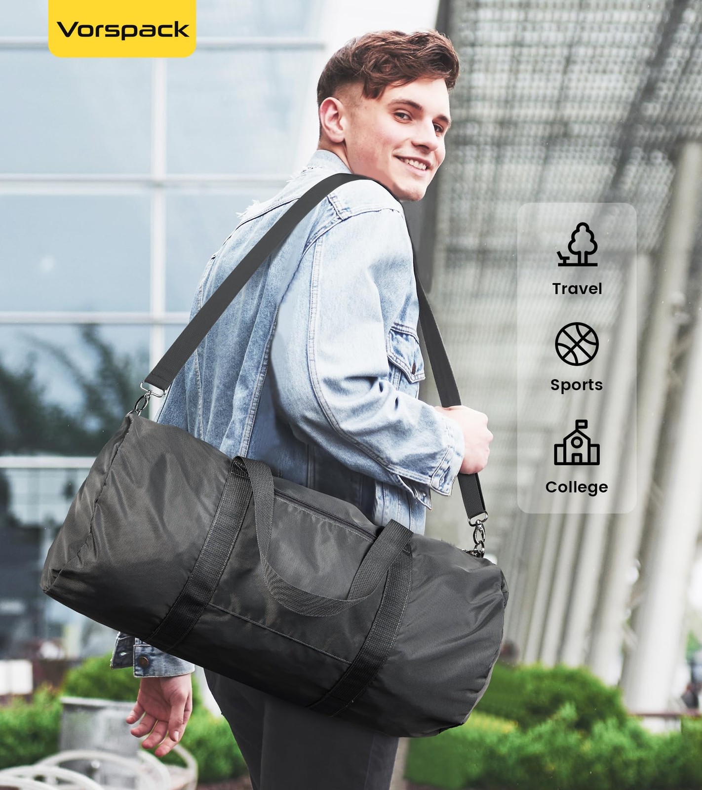 Duffel Bag 28 Inches Foldable Lightweight Gym Bag with Inner Pocket for Trave…