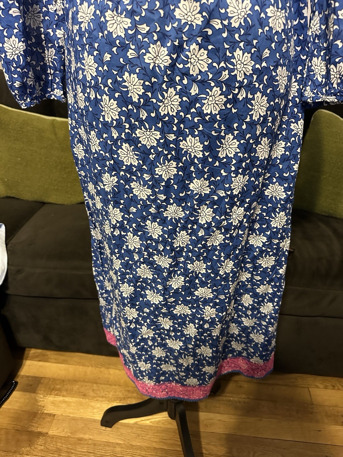 NWT J.Crew Belted Tunic Midi in Night Sky Block Print Floral Dress Beach Coastal