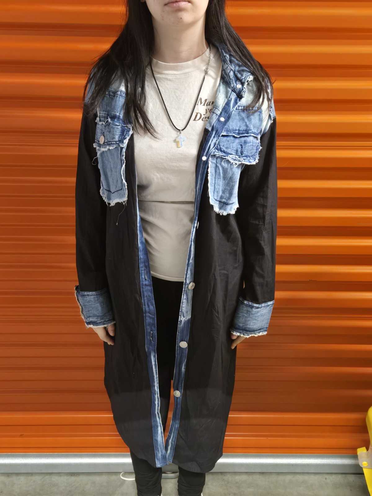 Thrill Jeans Denim Shirt Or Jacket Acid Wash Distressed Size Medium