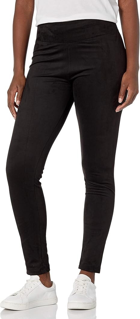 Peds Women’s Faux Suede Legging with Wide Comfort Waistband Large(12-14)