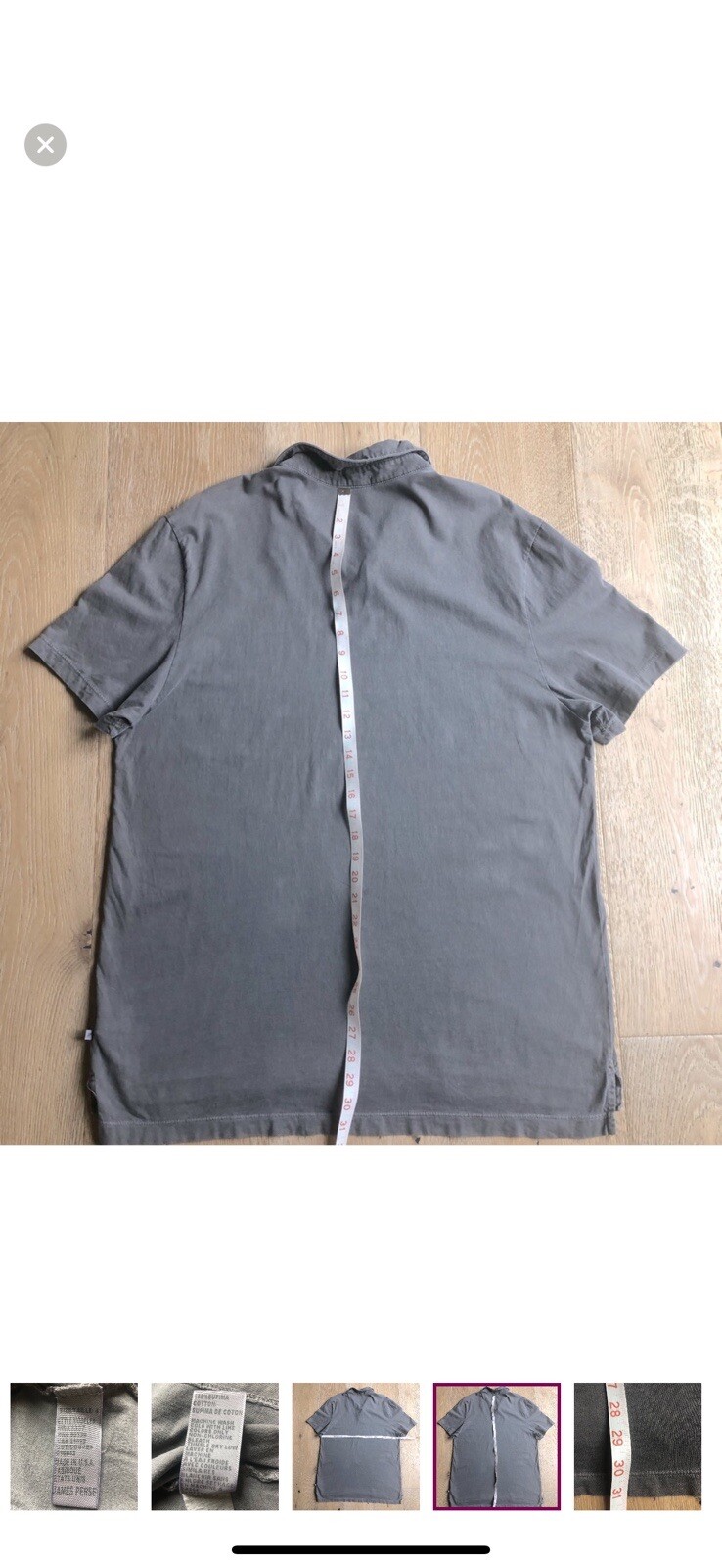 James Perse Mens Supination Super Pima Cotton Polo Size XL/4 MRSP $285 Made USA